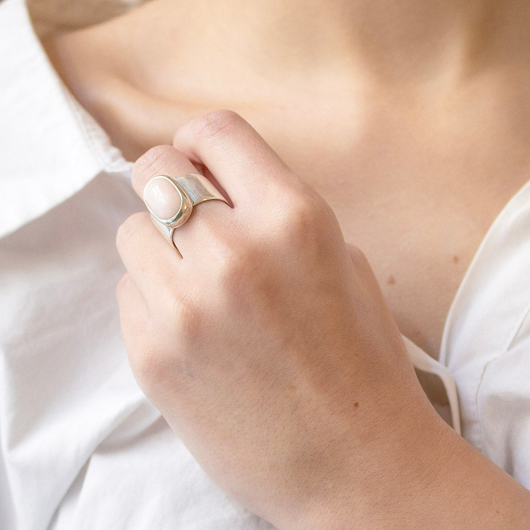 Pink Opal Ribbon Ring
