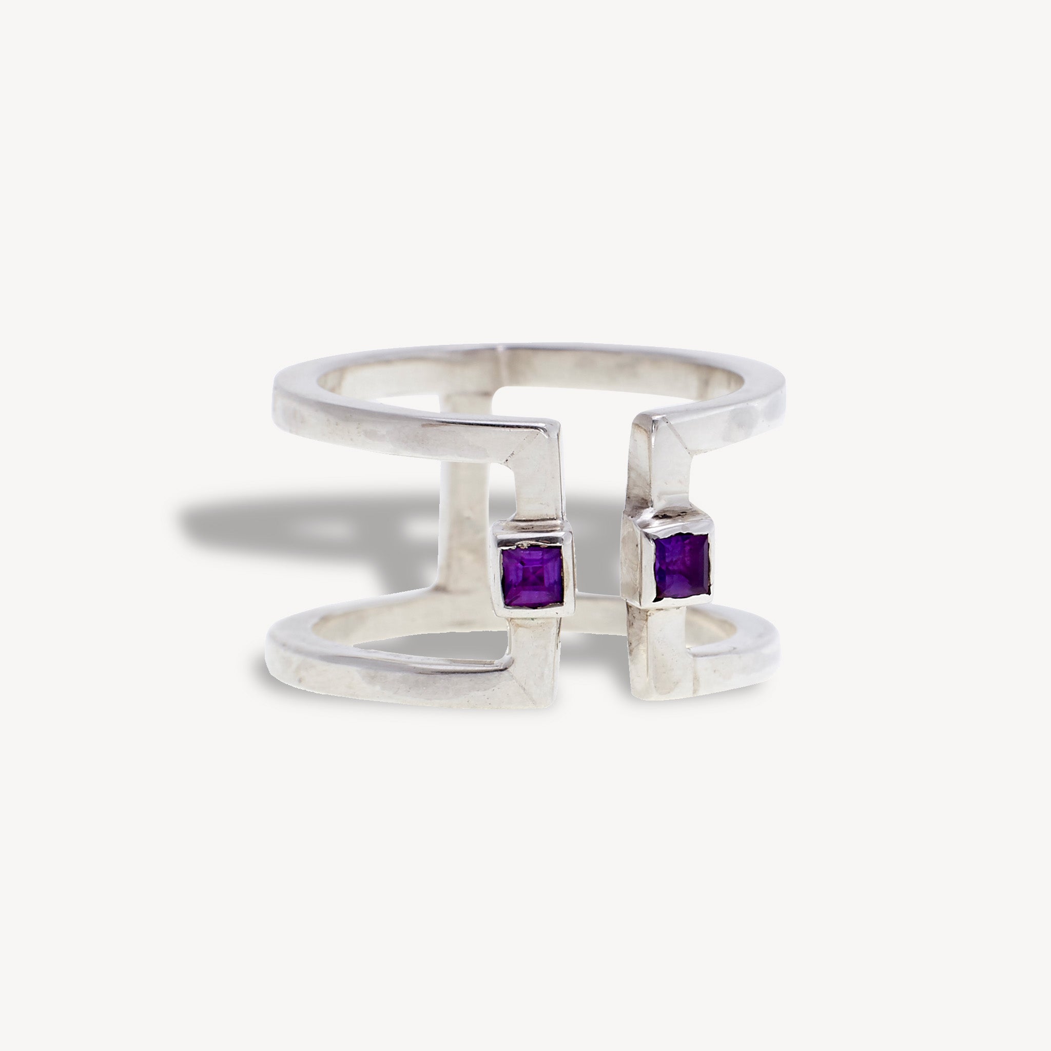 Bague Paillettes Améthystes