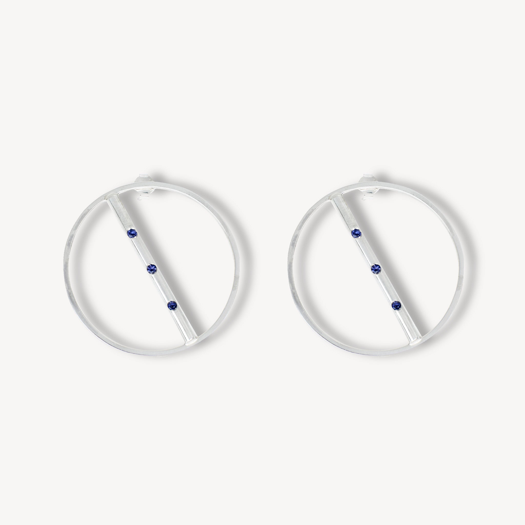 Boucles d’Oreilles Obliques Saphirs