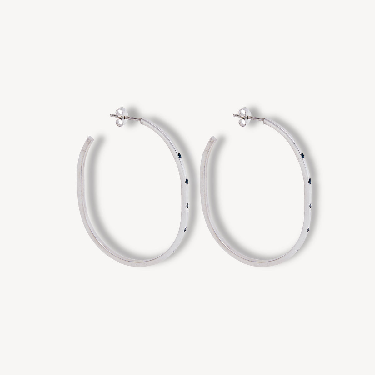 Créoles Ovales argent et topazes Blue London Gemme Joaillerie