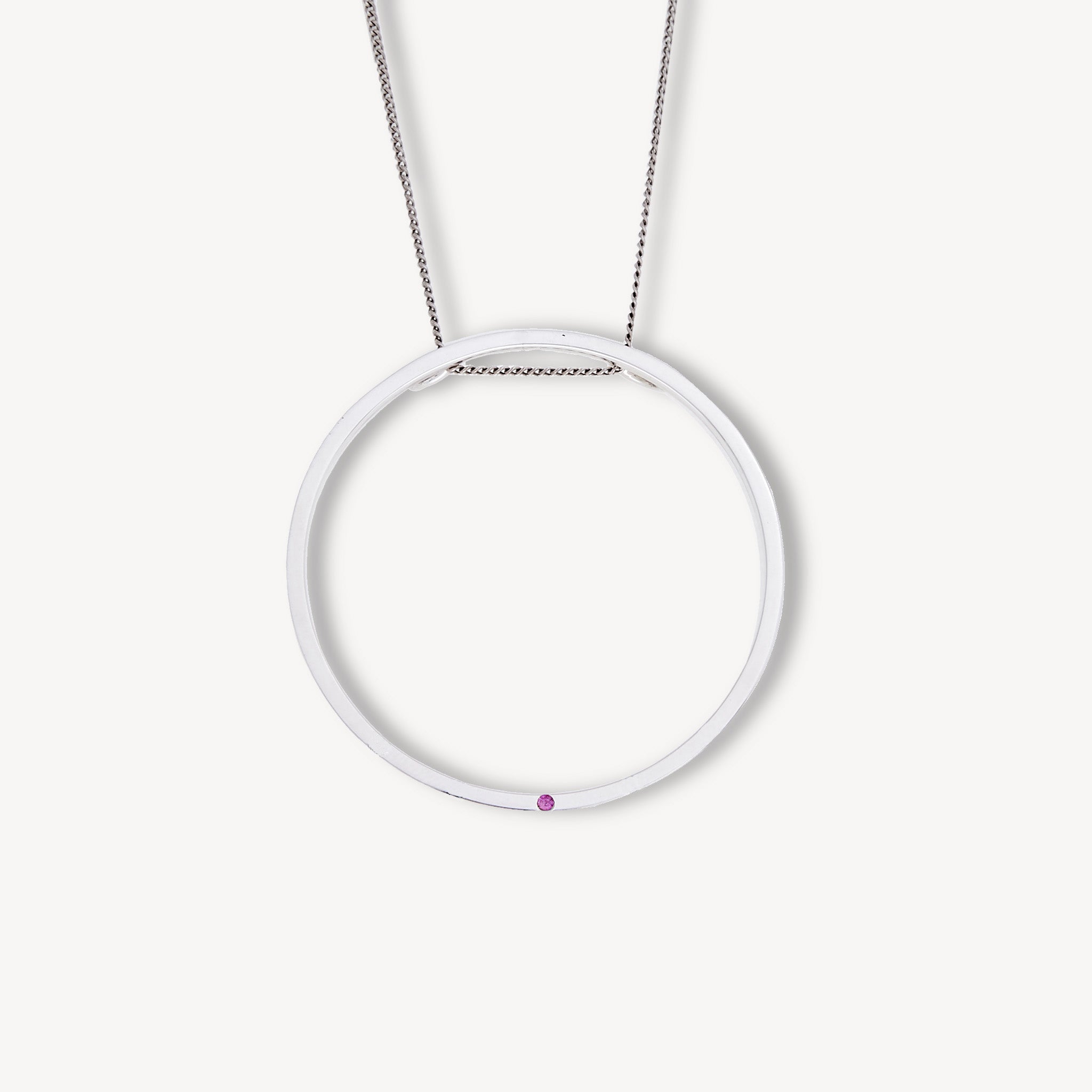 Round Pink Sapphire Pendant