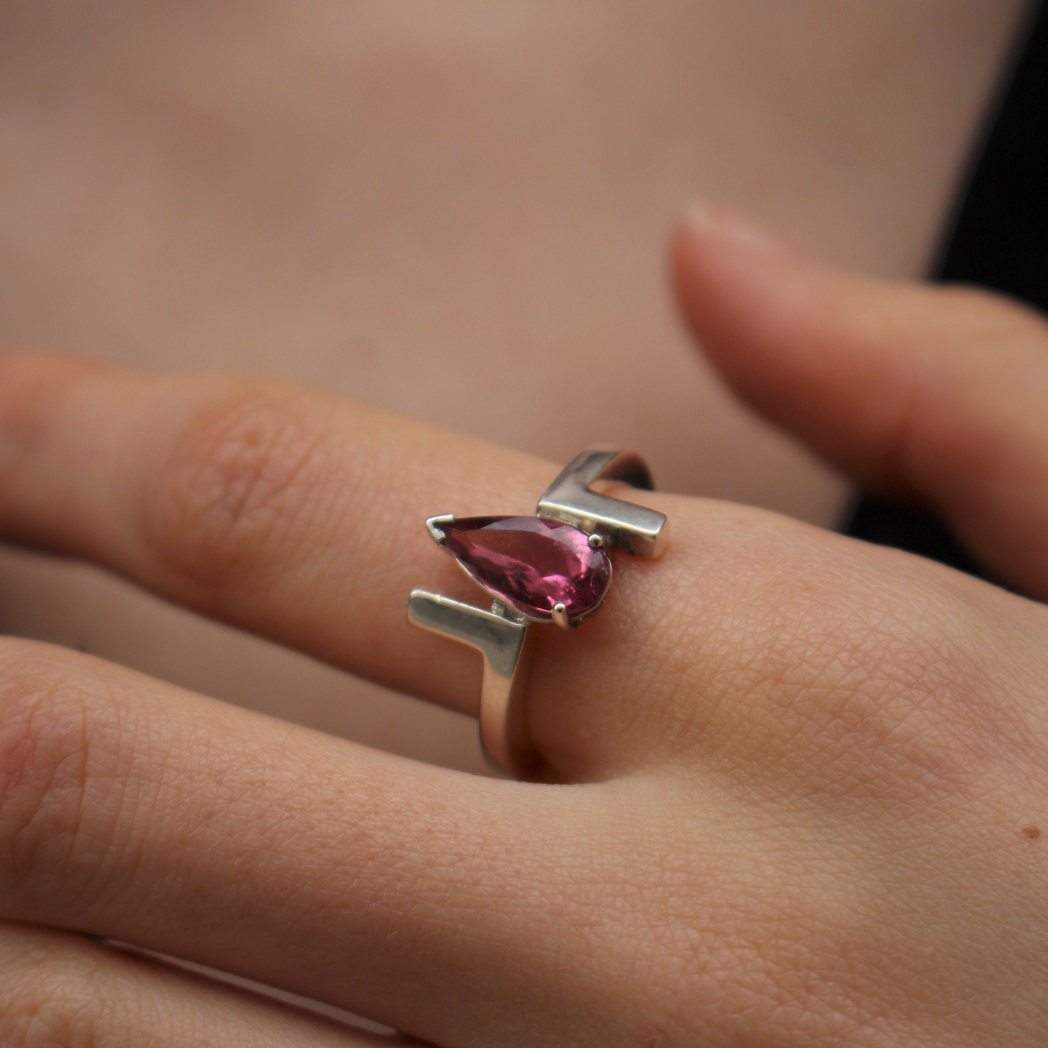 Zig Zag Rubellite Ring