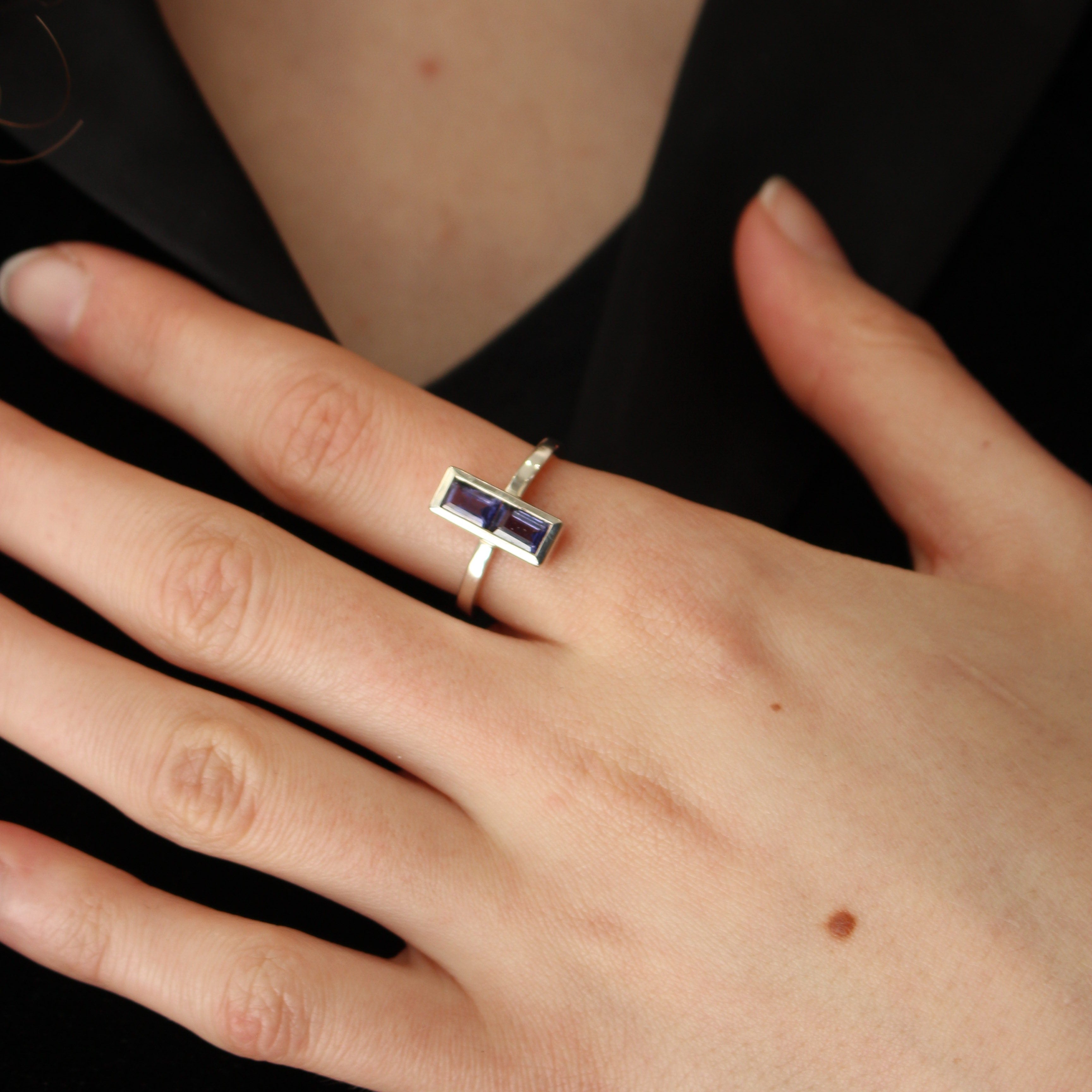 Bague Toi & Moi iolite