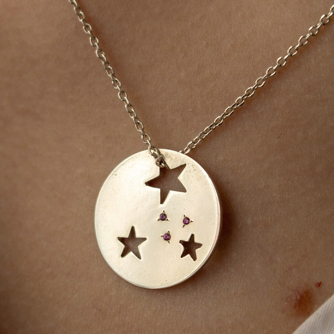 Pink Sapphire Star Pendant