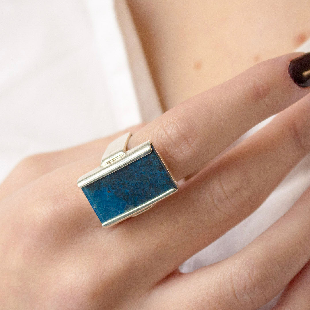 Bague Rectangle Bleu