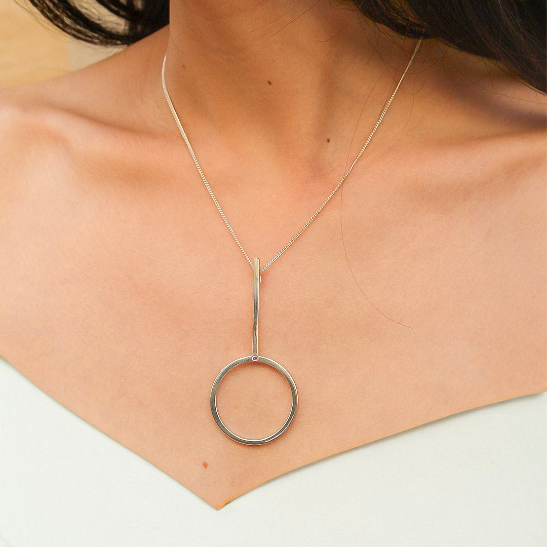 Pendentif Souflabulle Saphir Rose