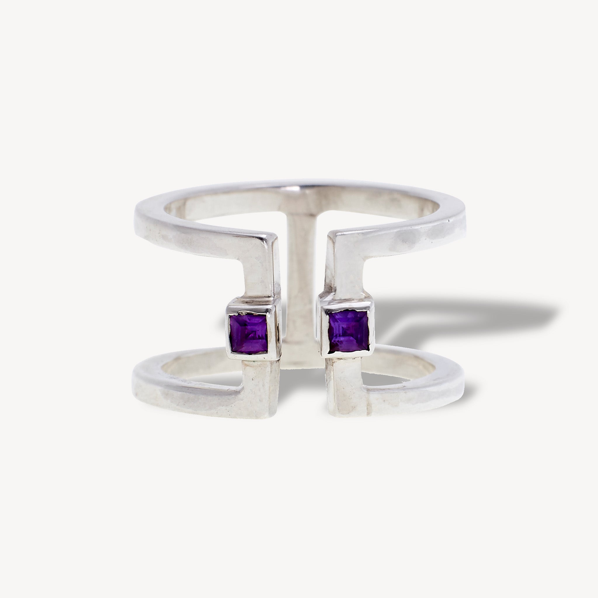 Bague Paillettes Améthystes