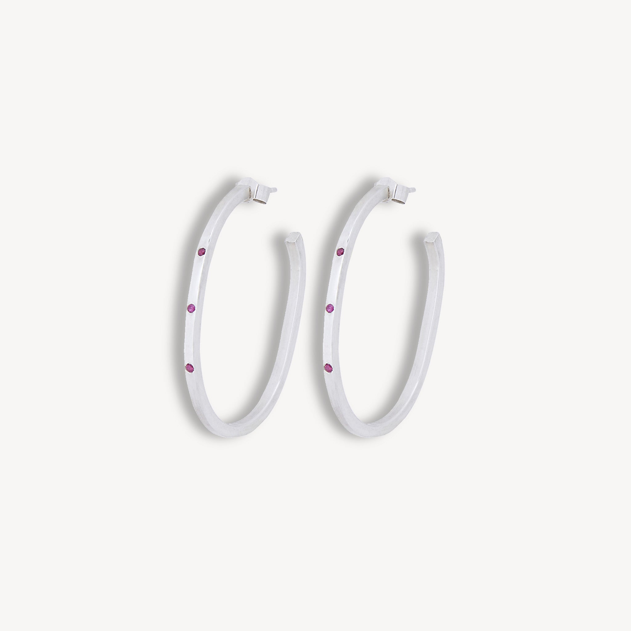 Petites Créoles Ovales Saphir Rose