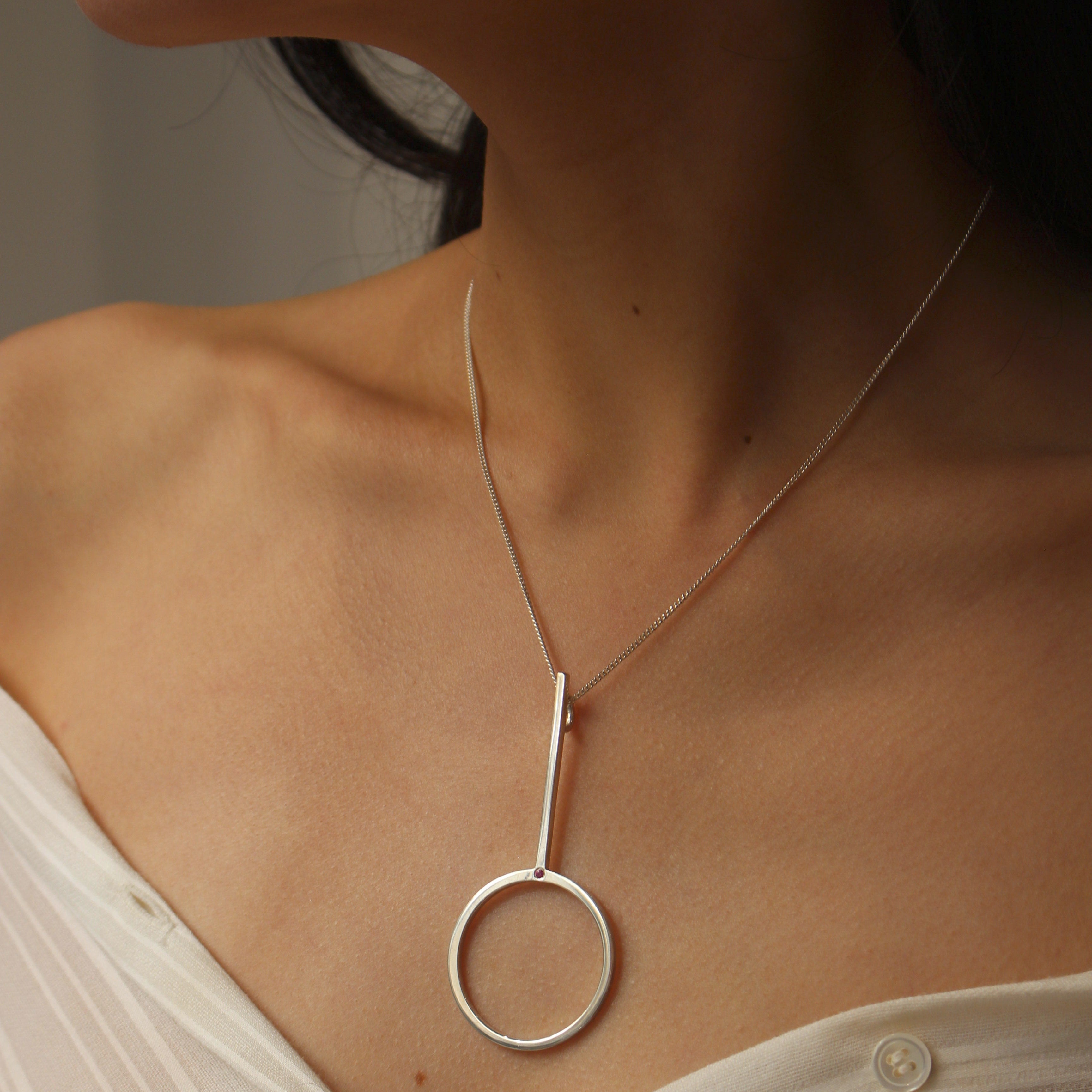 Pendentif Souflabulle Saphir Rose