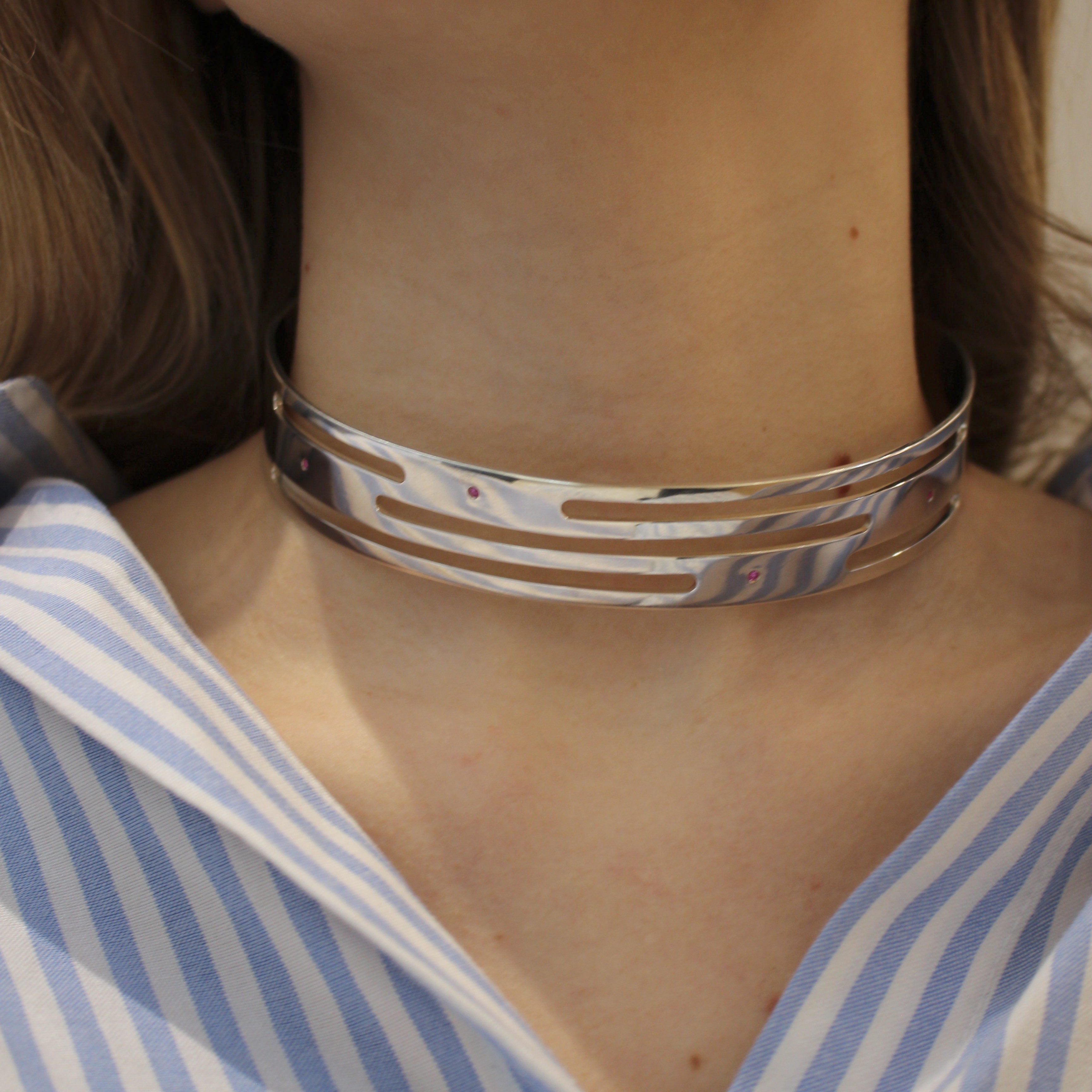 Choker Néon Saphirs Roses
