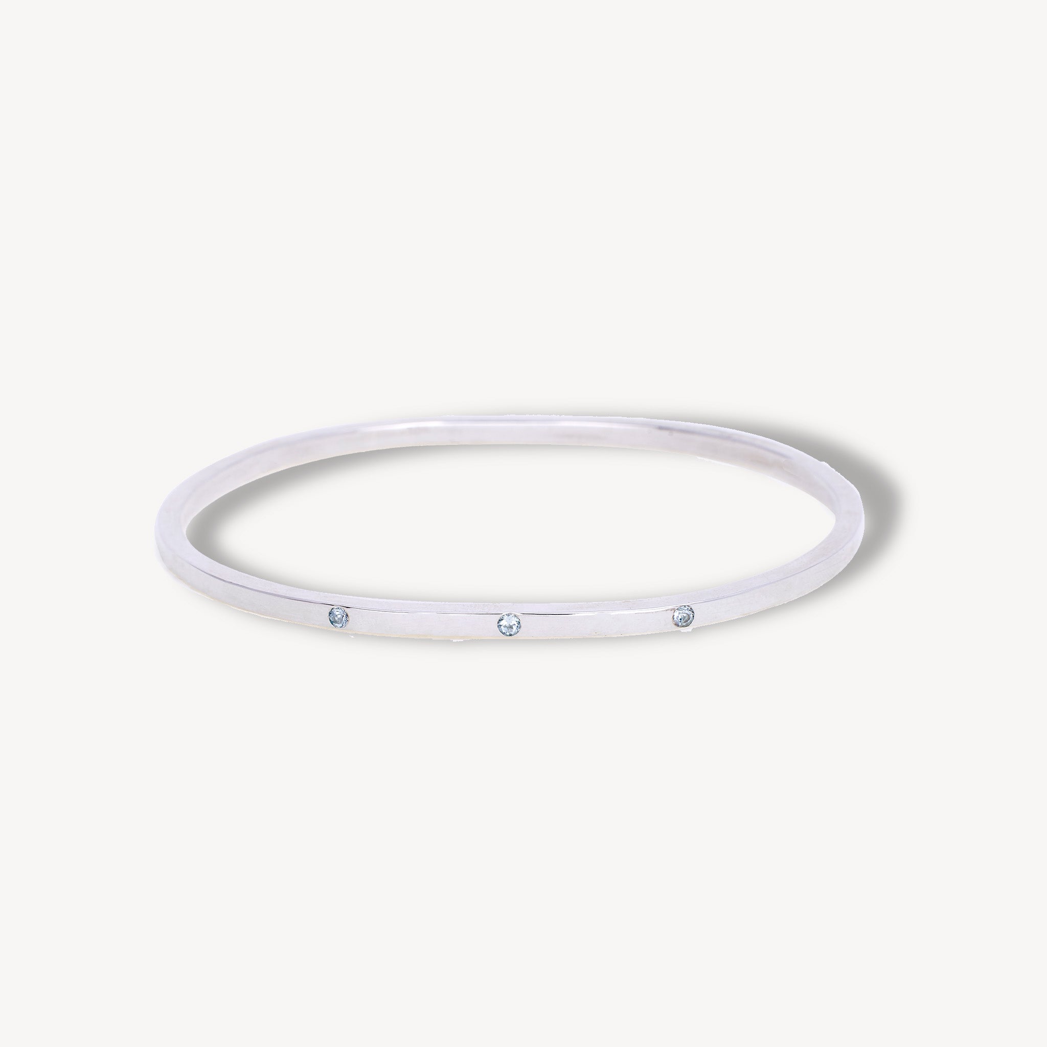 Jonc Ovale LIGHT 4 mm Tourmalines Bleues