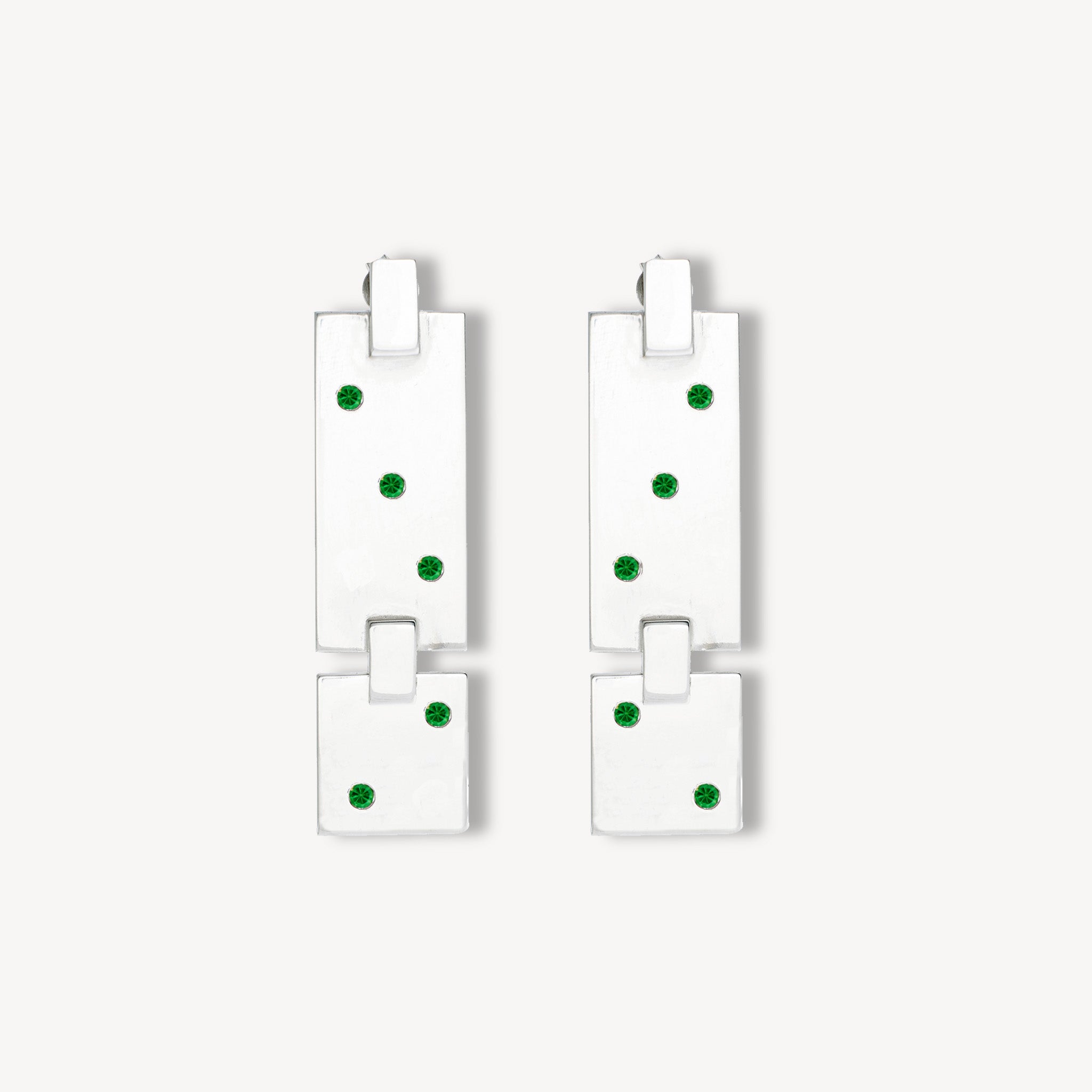 Boucles d'Oreilles Domino Vert