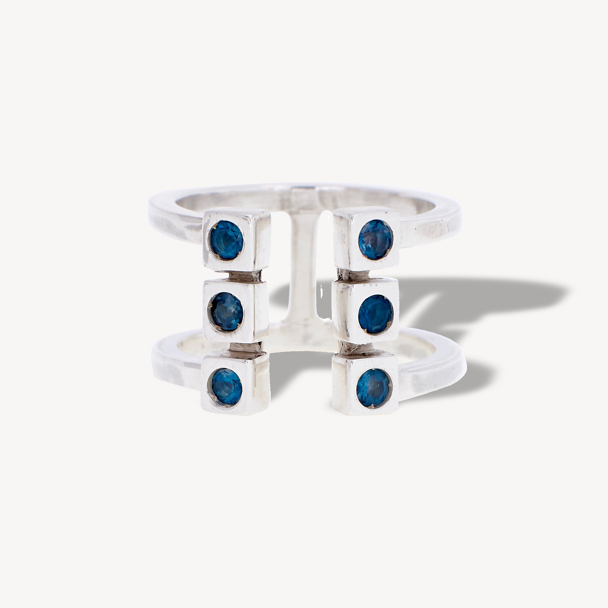 Bague Paillettes Six Pierres TOPAZES BLUE LONDON