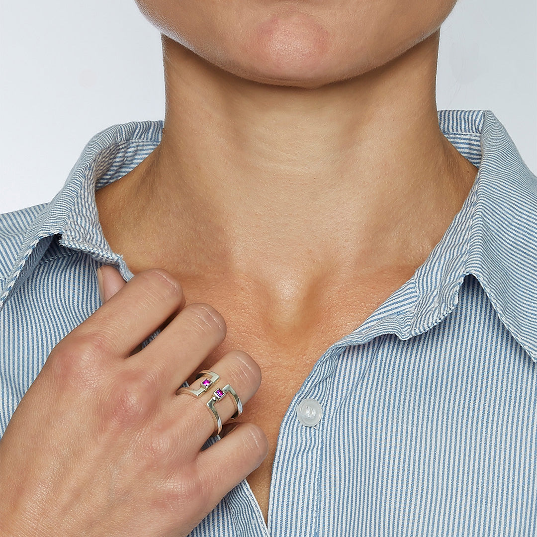 Bague Paillettes Améthystes