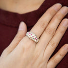 Bague Godrons Saphirs Roses