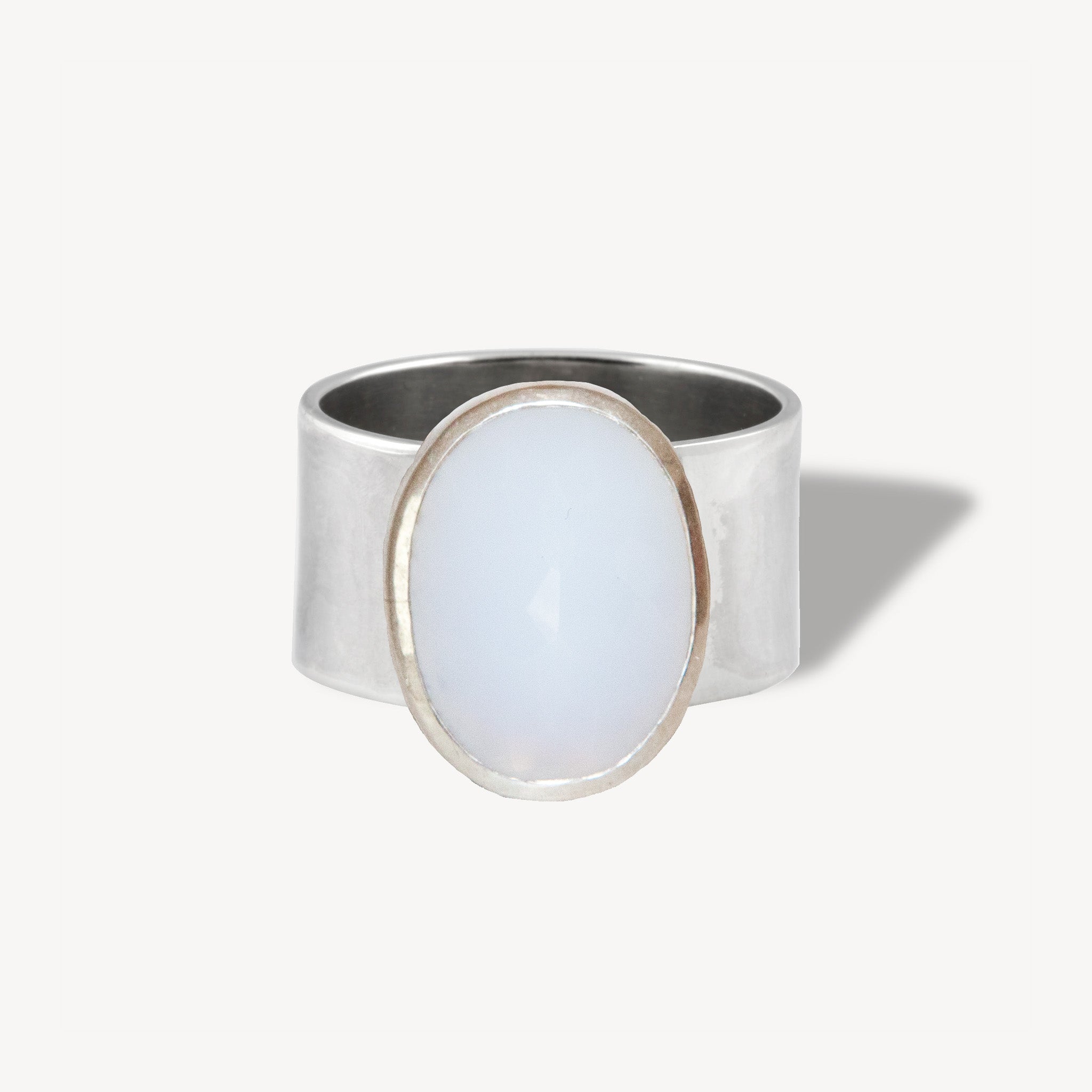 Bague 70 Calcédoine bleue