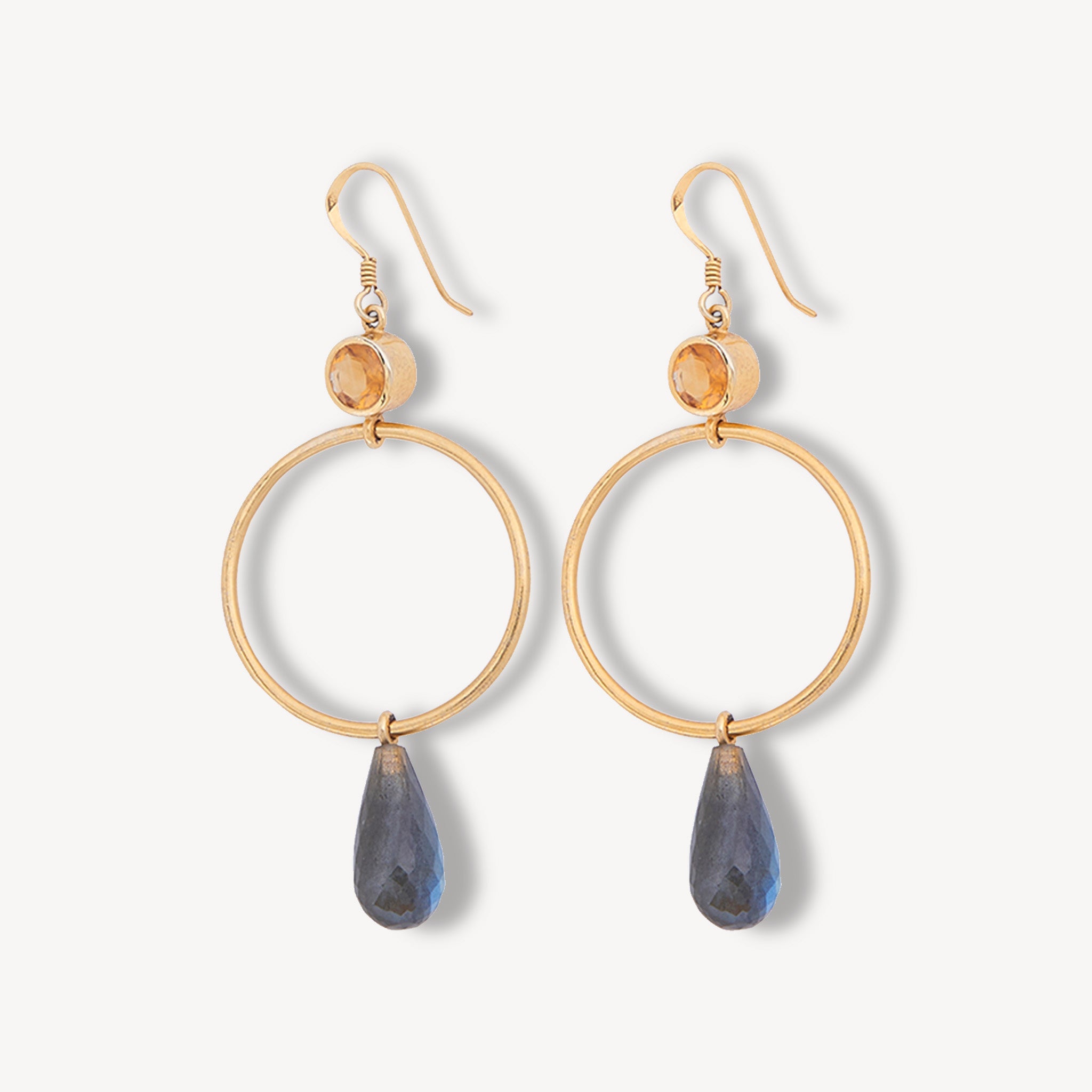 Boucles d'Oreilles Gouttes Labradorites