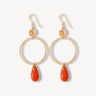 Boucles d’Oreilles Gouttes agates cornalines