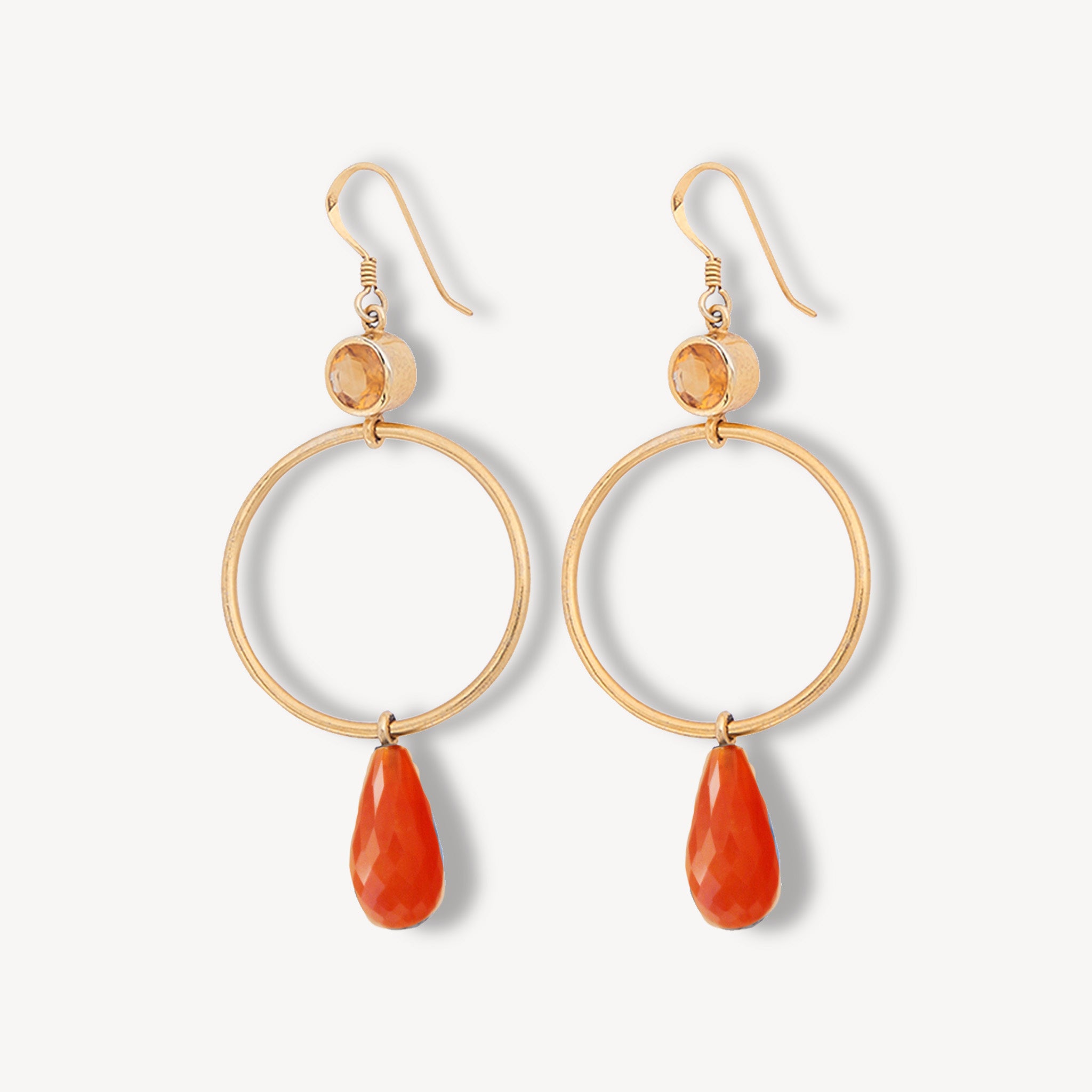 Boucles d’Oreilles Gouttes agates cornaline