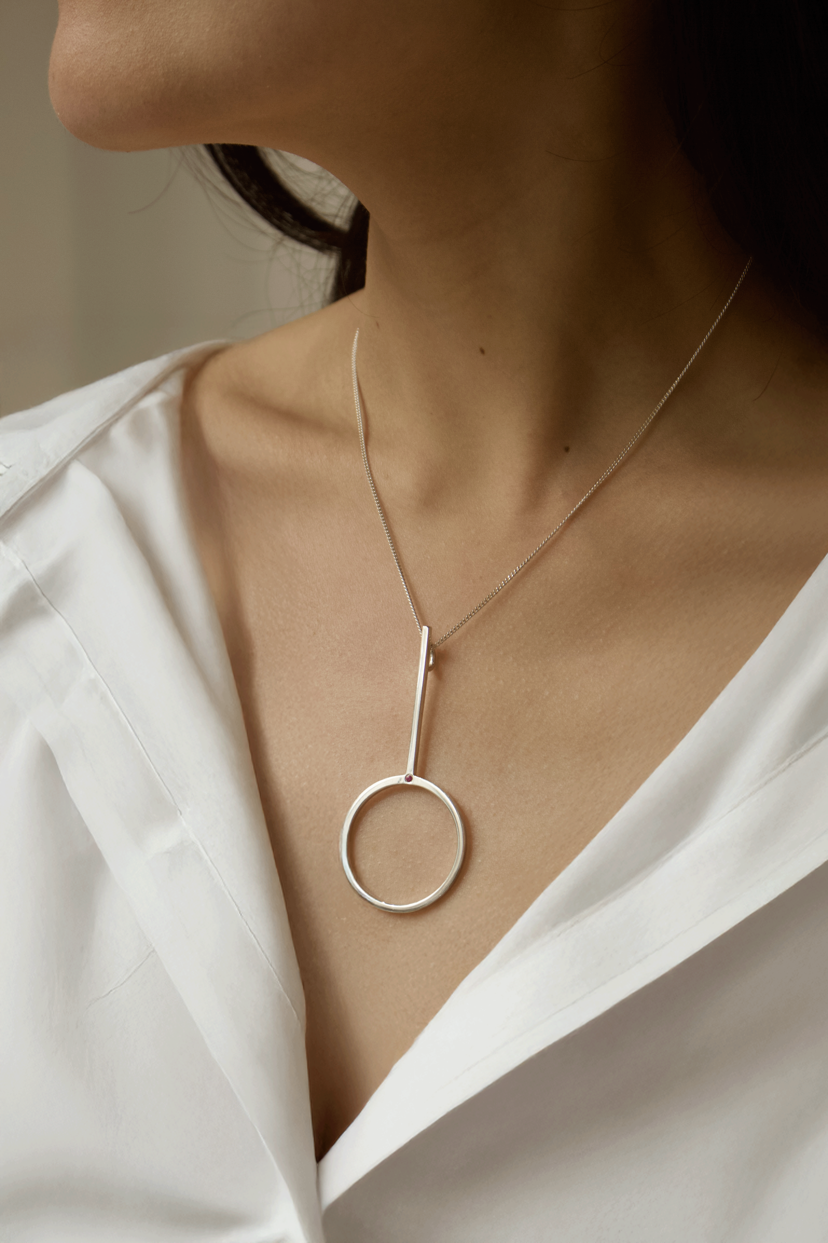 Pendentif Souflabulle Saphir Rose