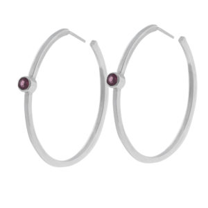 Créoles argent avec pierre GEMME Joaillerie, un bijou éclatant et raffiné.