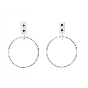 Créoles Bulle rectangle et pierres GEMME Joaillerie, un mariage parfait d’élégance et de modernité.